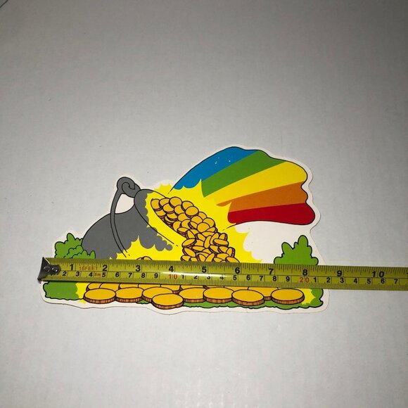 Vintage? Die Cut? St. Patrick's Day Decoration Leprechauns Rainbow Pot Of Gold - Picture 7 of 14
